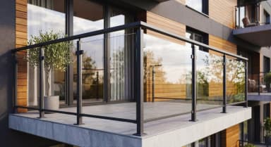 VisioAir Post-Fixed Glass Balustrade - 1