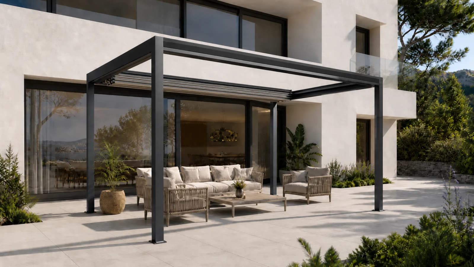 Luxa 800 Retractable Louvre Roof System — installation