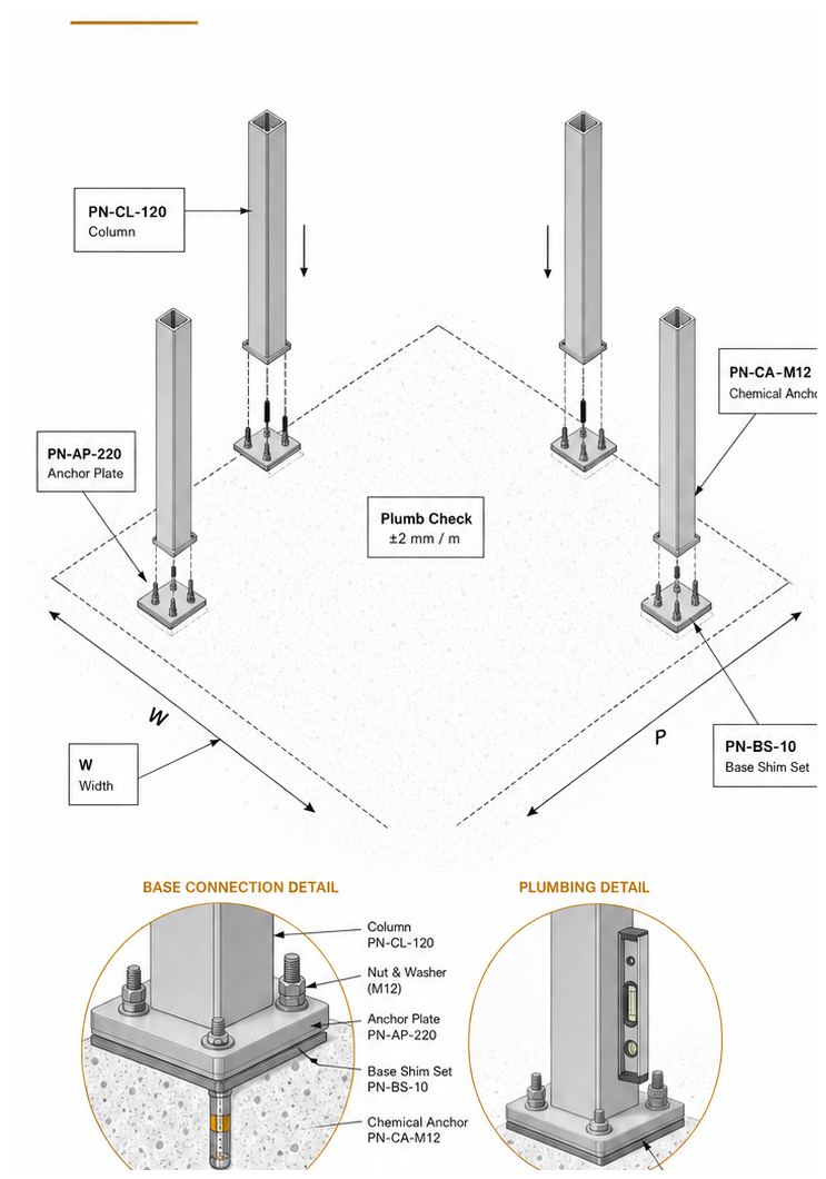 Lift the four columns — illustration